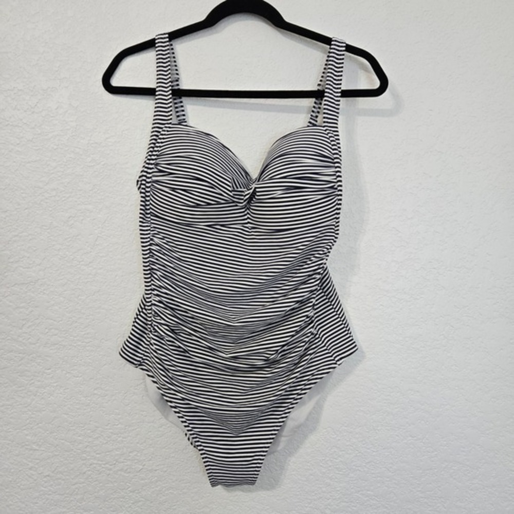 Bond-Eye Australia Striped Nip and Tuck One‎ Piece Swimsuit Size 12 US Ruched